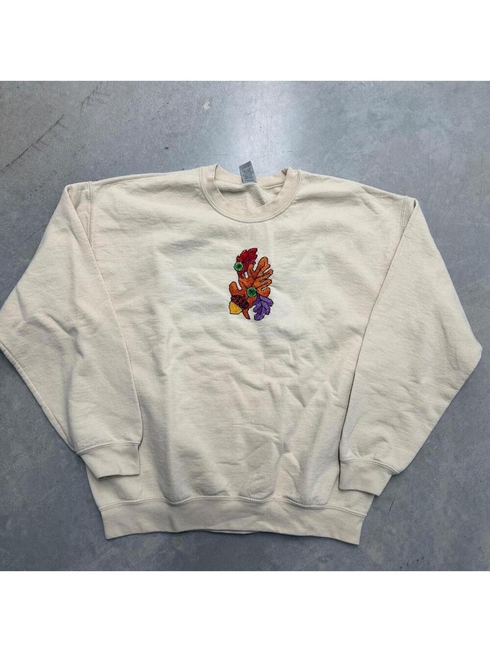 Vintage Gildan Heavy Blend Embroidered Autumn Crewneck Sweatshirt Men's Large